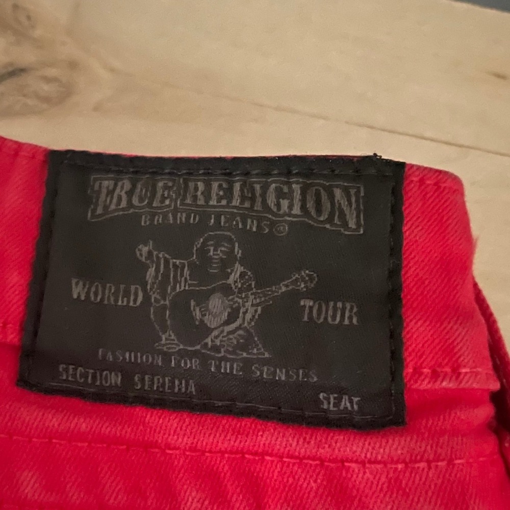 True Religion Serena Red Skinny Jeans Women's Size 31W 29L Studded Pockets - Picture 8 of 8